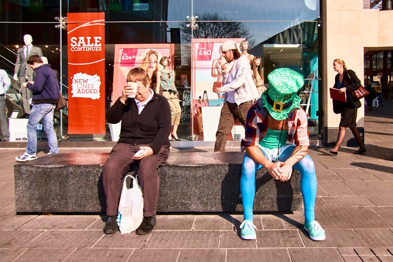Broadmead, Bristol, March 17th (St. Patrick's Day) 2011. Photograph Copyright © Simon Holliday