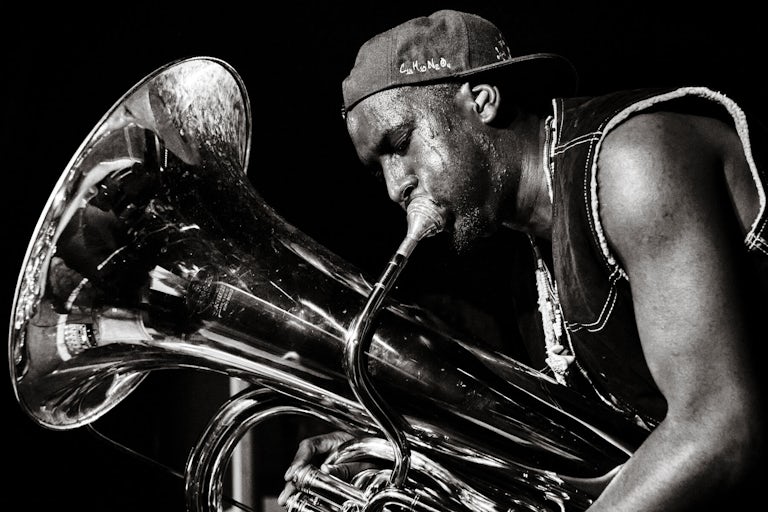 Theon Cross at Exchange, Bristol, October 2019. Photograph Copyright © Simon Holliday