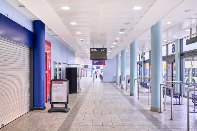 Bristol Bus Station. Bristol during COVID-19 lockdown, March 2020. Photograph Copyright © Simon Holliday